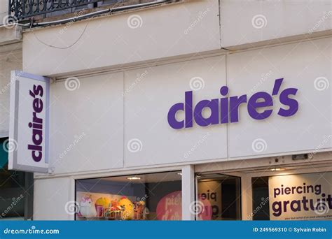 Claires Store Sign and Brand Text Logo Claire`s on Wall Facade Shop ...