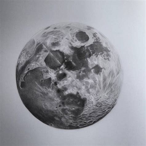 Realistic Moon Drawing