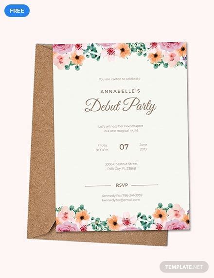 Formal Debut Invitation Template in Publisher, PSD, Word, Pages ...