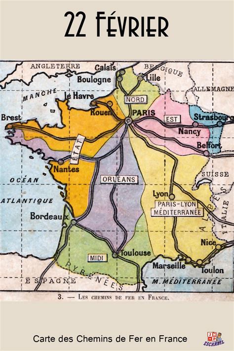 Imagerie du Chemin de Fer: Carte des Chemins de fer en Frances - avant 1937