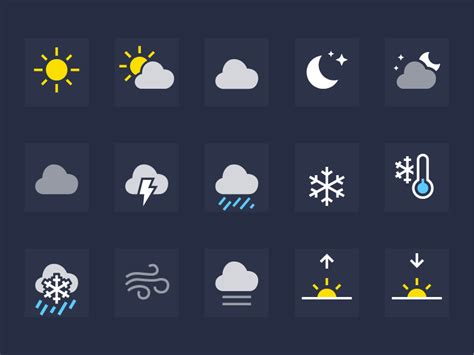 iOS Weather Icons by Rusty Mitchell on Dribbble