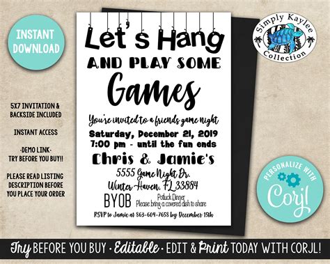 Game Night Party Family Game Night Game Night Invite Video - Etsy