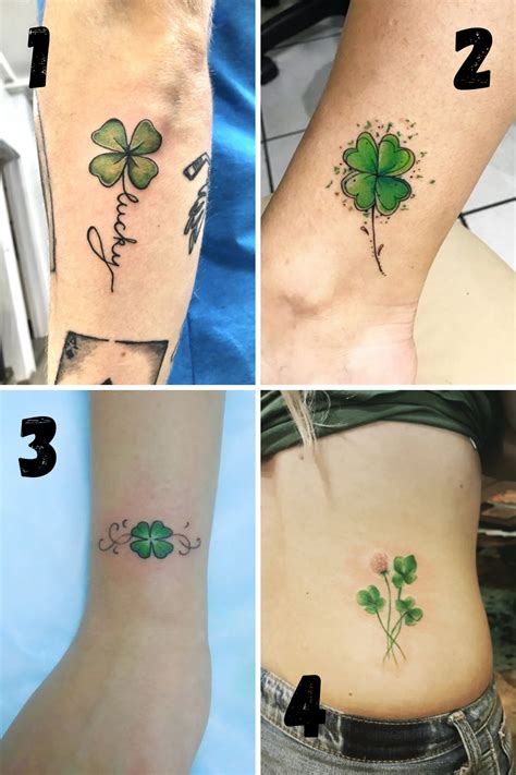 Luckiest Four Leaf Clover Tattoos - tattooglee in 2021 | Four leaf ...