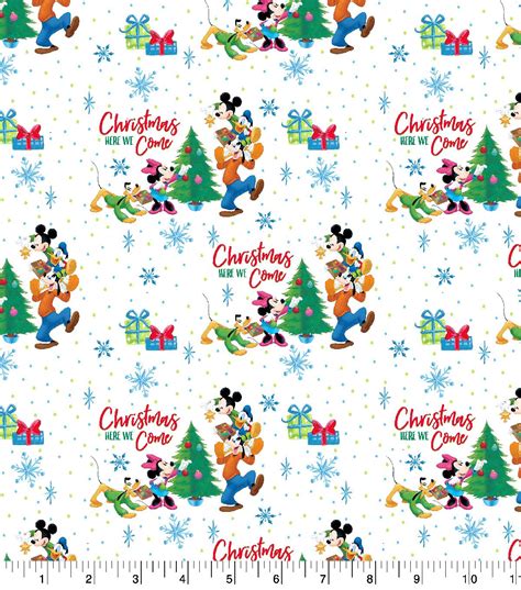 Disney Christmas Cotton-Here We Come, | Disney fabric, Christmas ...