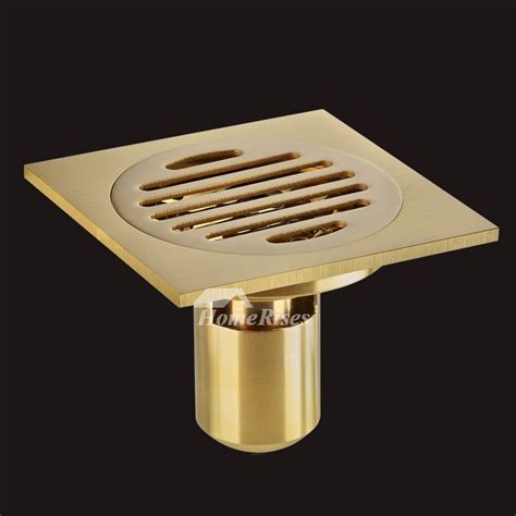 ASTM Deep Water Brushed Brass Square Shower Floor Drain