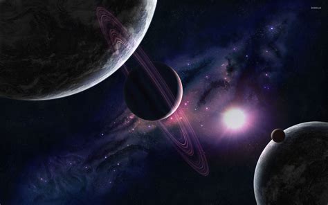 Purple rings of the planet wallpaper - Space wallpapers - #52357