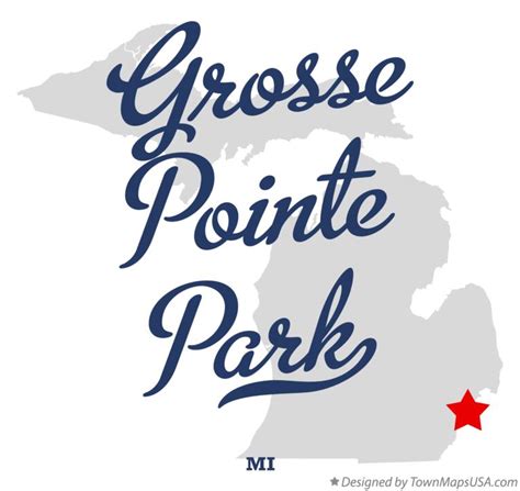 Map of Grosse Pointe Park, MI, Michigan