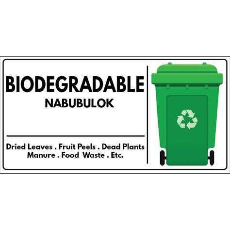 Garbage Bin Signs/Labels, Waste Disposal Segregation Labels ...