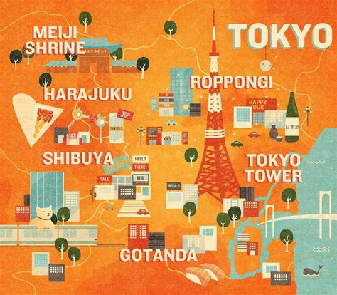 Tokyo map districts - Districts of Tokyo map (Kantō - Japan)