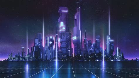 HD wallpaper: futuristic, futuristic city, neon, lights, building ...