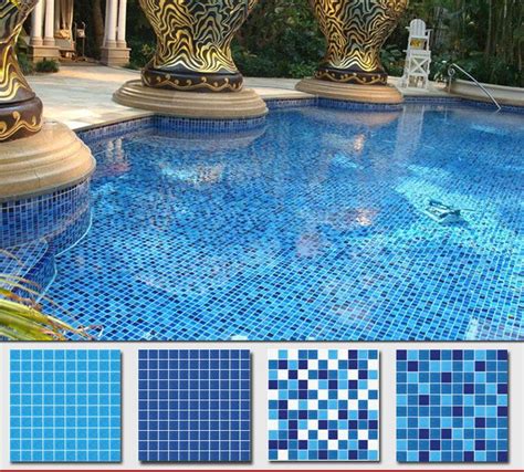 2019 Blue Glass Mosaic Swimming Pool Self Adhesive Mosaic 3cm/2.5cm/2cm ...