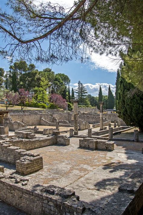 Vaison-la-Romaine with Roman Remains Stock Image - Image of exterior ...