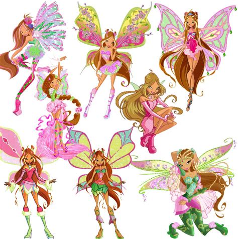 Winx club - flora all transformations by Jazzywazzy101 on DeviantArt