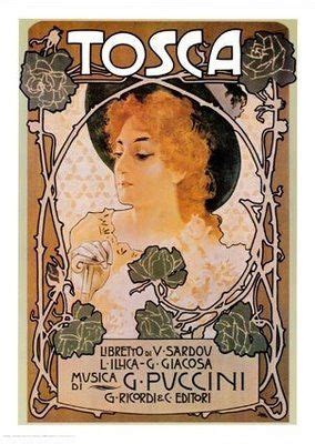 Manifesto Tosca - G. Puccini | Art nouveau poster, Puccini, Poster art