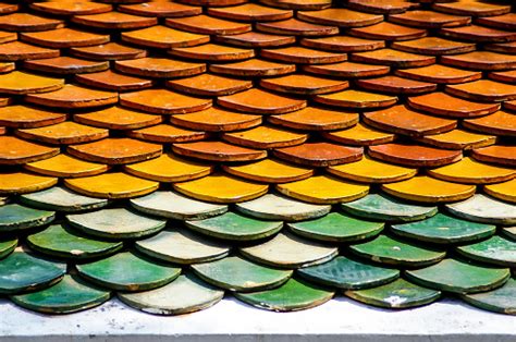 Old Red Brick Roof Tiles Stock Photo - Download Image Now - Abstract ...