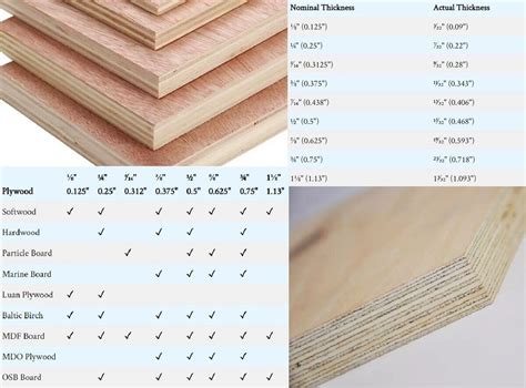 Plywood Thickness Chart and Sizes [All Types] - MellowPine