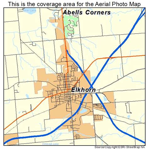 Aerial Photography Map of Elkhorn, WI Wisconsin