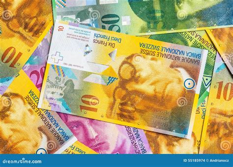 A Pile Of Swiss Franc Currency Banknotes Stock Photo - Image of economy ...