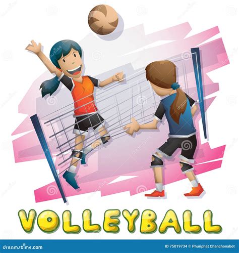 Cartoon Vector Volleyball Sport With Separated Layers For Game And ...