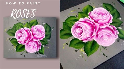 SIMPLE Rose Acrylic Painting Techniques - Painting Lessons - Learn to ...