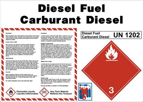 Product Identification Label - Diesel Fuel Bilingual – Western Safety Sign