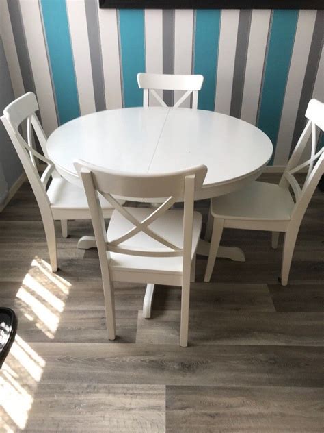 Ikea Round Dining Table And Chairs - Ikea dining table & 4 hidden ...