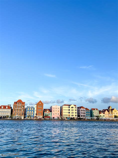 Colorful colonial Dutch buildings on the waterfront in Curaçao's Punda ...