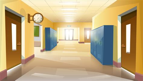 Cartoon School Hallway Background