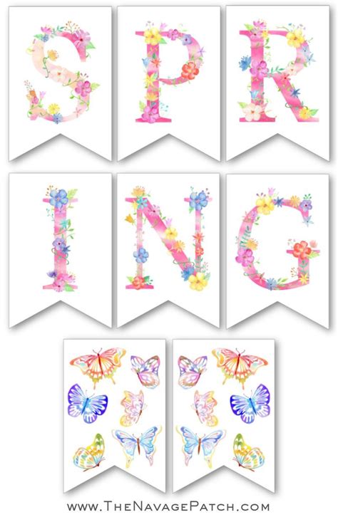 Free printable spring banner – Artofit