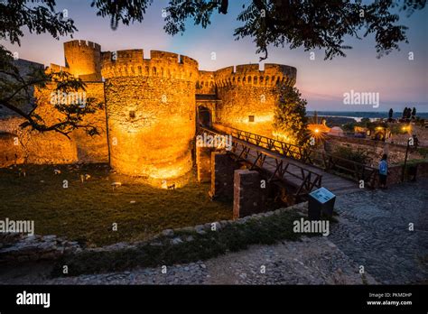 Kalemegdan fortress at night in Belgrade Stock Photo - Alamy