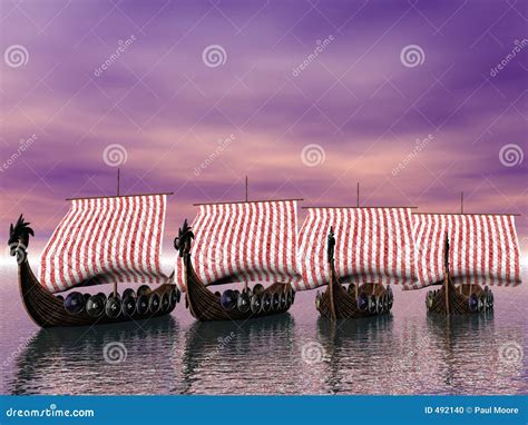 Viking Fleet stock illustration. Illustration of viking - 492140