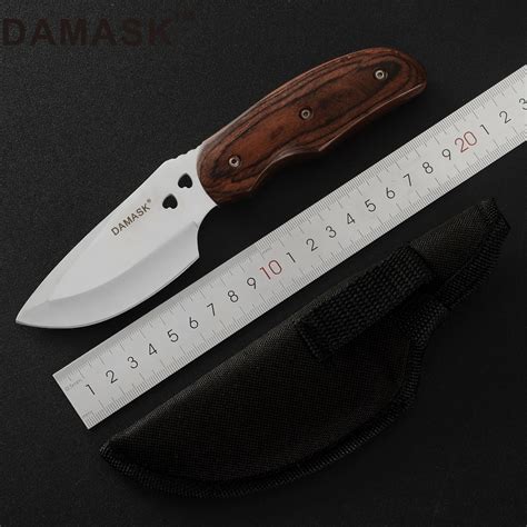 DAMASK Fixed Blade Knife Outdoor Diving Hunting Knife Survival Camping ...