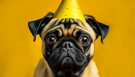 Premium AI Image | Dog wearing birthday hat Generative AI