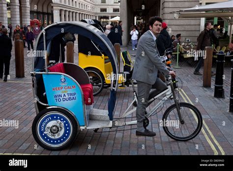 Pedicab and Driver, Covent Garden, London, England Stock Photo - Alamy