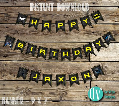 Birthday Banner Batman DIgital Banner Batman Party Decor | Etsy