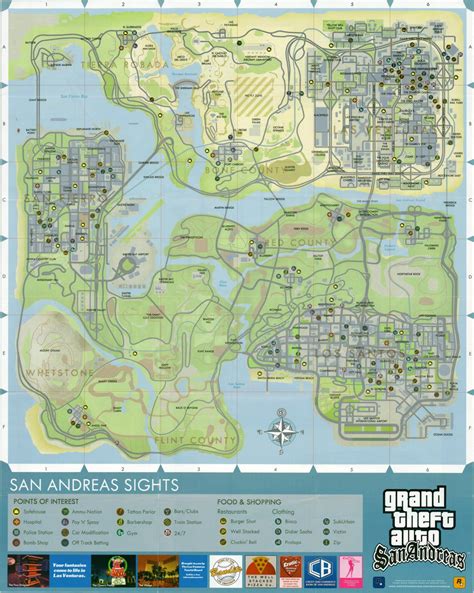 Map of San Andreas from Grand Theft Auto. - Maps on the Web