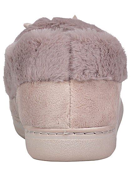 Faux Fur Trim Full Back Slippers | Women | George