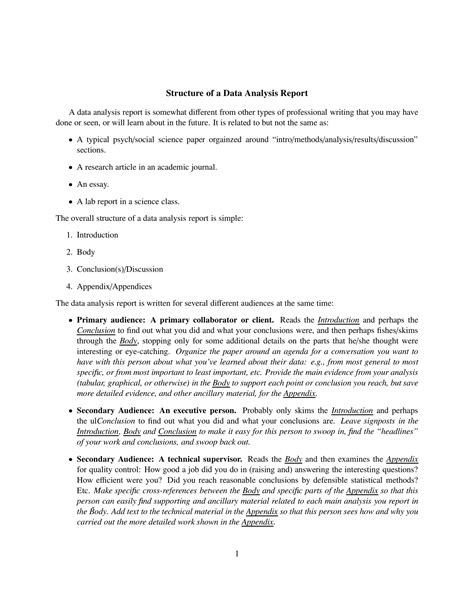 Data Analysis Report - 12+ Examples, Format, How to Ensure, Pdf