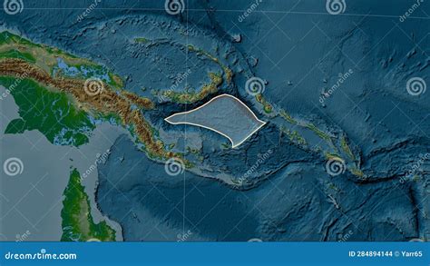 Solomon Sea Tectonic Plate. Physical Map Stock Illustration ...