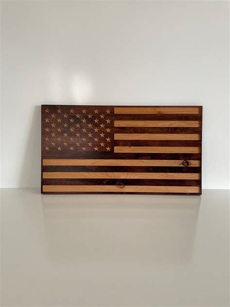 Wooden American Flag Wood Flag Wall Art Handcrafted USA Flag - Etsy