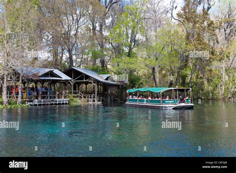 Visitors take boat tour on Silver River at Silver Springs Attractions ...