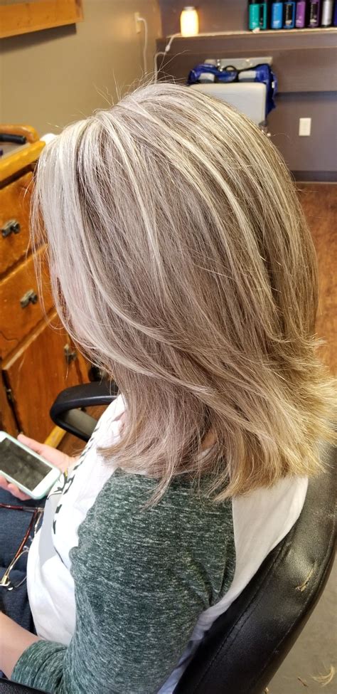 Highlights and lowlights on grey By Kim Harty @Hair Nook La Pine, Or ...