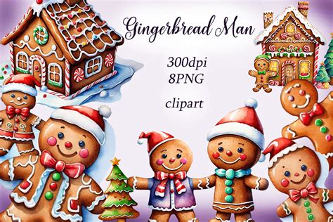 Christmas Gingerbread Man Clipart Graphic by Lemocheka Art · Creative ...