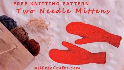 Two Needle Mittens Free Knitting Pattern - Winter