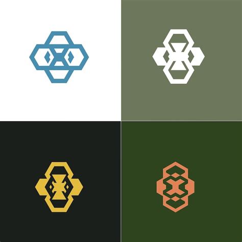 Premium Vector | Geometric shape logo design bundle