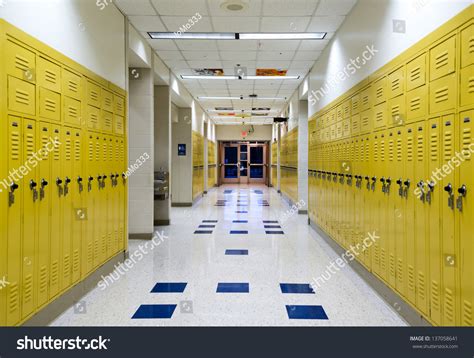 High School Hallway Showing Student Lockers Stock Photo 137058641 ...