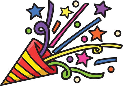 Party Popper Cartoon Colored Clipart Illustration 12902425 Vector Art ...