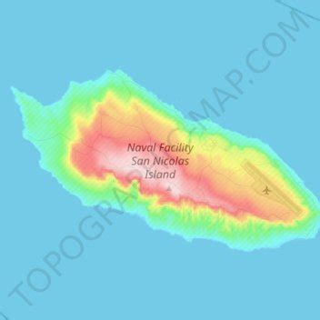 San Nicolas Island topographic map, elevation, terrain