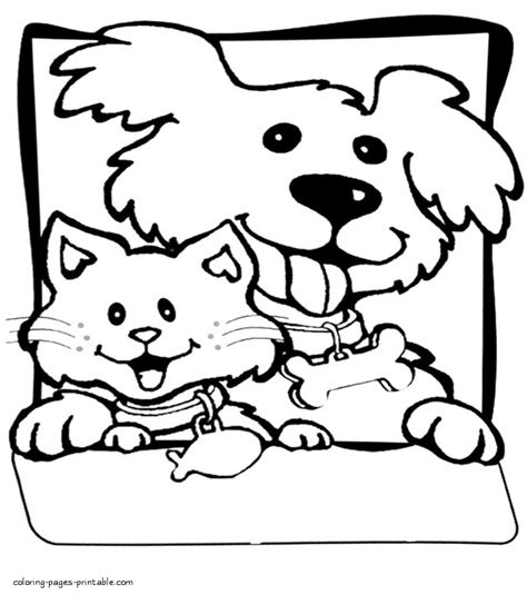 Printable Dog And Cat Coloring Pages