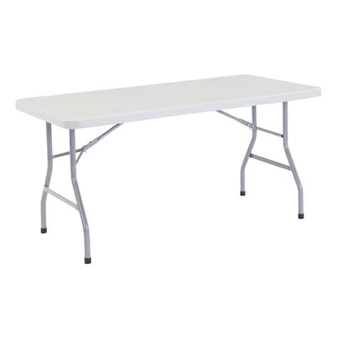 National Public Seating 60 in. Grey Plastic Folding Banquet Table BT ...